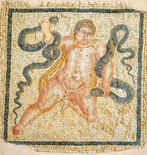 Antakya, Bebek Herakles, Hera, Alkmene, Mozaik