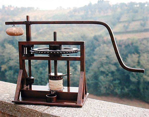 Leonardo da Vinci, zeytin hamuru presi