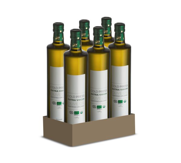 Sertifikalı ORGANİK / Erken Hasat Soğuk Sıkım Zeytinyağı / 6x750ml